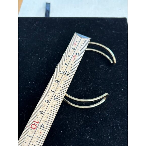 Gold-Tone Open Cuff Bracelet With Twisted Double Band Design 2.5" Diameter - Picture 6 of 11